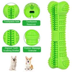 Emoly Dog Toothbrush Care Cleaning Stick - Dog Toothbrush Chew Toy Stick for Dog Dental Care- Safe, Bite Resistant Natural Rubber Toy Bone for Teeth Cleaning- Suitable for All Breed of Dogs (Green)