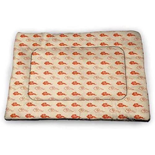 DayDayFun Geometric Patterned Pet Pad Oriental Sun Inside a Flower Arabic Culture Inspired Motifs Leaves and Petals Pet Mats for Litter Boxes Multicolor