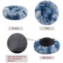 Dog Beds, Donut Fluffy Dense Plush Pet Calming Round Bed Deep Cuddler Cat Dog Puppy Sleeping Cushion Pet Beds with Non-Slip Bottom (M(23.6x23.6), Tie-dye Royal Blue)