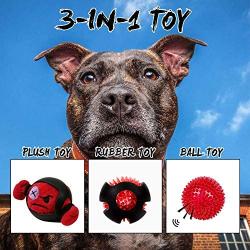 Chetitay Squeaky Dog Toys for Aggressive Chewers Large Breed|3-in-1 Durable Plush Dog Toys for Small/Medium/Large Dogs|Interactive Dog Balls with Squeaker|Stuffed Puppy Toys for Teething Small Dogs