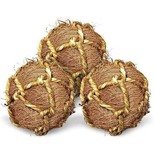 SunGrow Coco Fiber Rope Ball for Parrots, Floss Ball Improves Dental Health, Teeth Floss Ball, Chew Toy, Improves Dental Health, Boredom Buster and Stress Reliever Ball SunGrow Coco Fiber Rope Ball for Parrots, Floss Ball Improves Dental Health, Teeth Floss Ball, Chew Toy, Improves Dental Health, Boredom Buster and Stress Reliever Ball