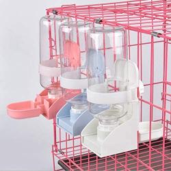 Vvciic Automatic Rabbit Feeders, 500ml Rabbit Cage Feeder, Pet Hanging Water Dispenser Cage Water Feeder Removable Food Water Bottle, Hanging on Cage for Hamster Rabbit Little Cat Dogs