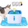Cat Water Fountain with LED Water Level Window, 84oz/2.5L Automatic Pet Fountain, Ultra Silent Healthy and Hygienic, 3 Modes Drinking Fountain, with 1 Carbon Filter and 1 Large Silicone Mat