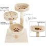PETMAKER Cat Tree 3 Tier 2 Hanging Toys A 3 Ball Play Area and Scratching Post, 27.5'', Tan