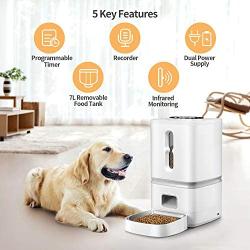 NautyPaws Automatic Cat Feeder, Automatic Pet Feeder Dry Food 7L, Portion Control 1-4 Meals per Day & 10s Voice Recorder for Small and Medium Pets