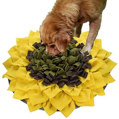 Liakk Snuffle Mat for Dogs, Dog Feeding Mat, Dog Puzzle Toys, for Encourgaing Natural Foraging Skills for Cats Dogs (Sunflower)