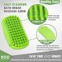 Premium Pet Shampoo Brush Great Grooming Curry Comb for Soothing and Massaging Dogs, Cats, Horse with Short or Long Hair - Soft Rubber Bristles Shedding/Washing Brush Gently Removes Loose & Shed Fur