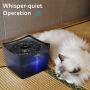 iPettie Kamino Pet Water Fountain, 101oz/3L, Ultra-Quiet Automatic Cat Water Dispenser with LED Light & Water Level Window, Auto Power Off USB Pump & Dual Filters for Cats and Dogs | Translucent Blue