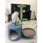 CoutureBridal Cat Tree Multi Level Flower Cat Towel with Scratching Post Cat Kitten Activity Center Play House Entertainment Furniture