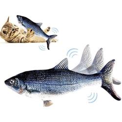 Electric Wagging Fish, Realistic Flopping Fish, Realistic Plush Simulation Electric Wagging Fish Cat Toy Catnip Kicker Toys, Funny Interactive Pets Pillow Chew Bite Kick Supplies for Cat Kitten Kitty