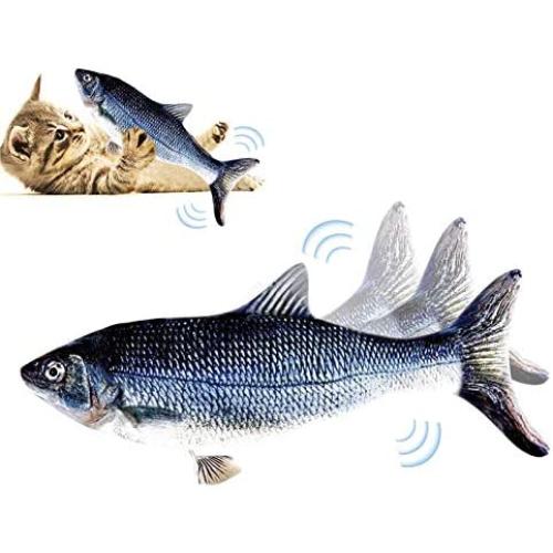 Electric Wagging Fish, Realistic Flopping Fish, Realistic Plush Simulation Electric Wagging Fish Cat Toy Catnip Kicker Toys, Funny Interactive Pets Pillow Chew Bite Kick Supplies for Cat Kitten Kitty