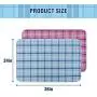 KOOLTAIL Washable Pee Pads for Dogs - Waterproof & Non-Slip Plaid Puppy Potty Training Pads, Reusable Whelping Pads, Pee Pad for Guinea Pig Cage, Dog Food Feeding Mat
