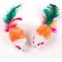 Pet Cat Chew Interactive Feather Mouse Cartoon Toy, Sarahair Cat Kitten Teaser Play Catch Colorful Plsh Mice Toy Cat Kitten Scratch Anime Dolls Toy Pet Cat Kitten Training Toy Gift Supplies 5pc Random