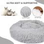 Dog Bed Cat Beds Donut，Soft Plush Pet Cushion，Calm Pet Bed, Comfortable Fur Donut Pillow, Improved Sleep for Cats (Multiple Sizes) (Medium(50cm/19.7inch), Dark Gray)