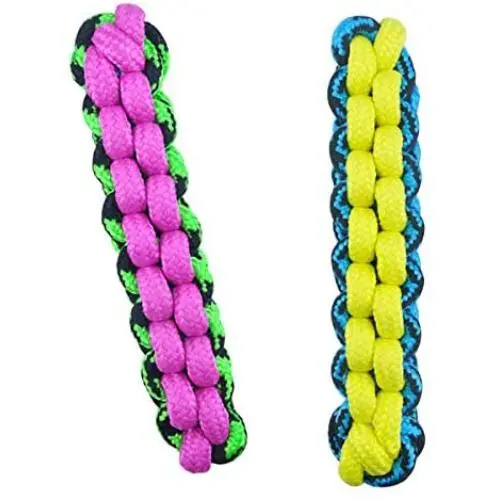 MPP Paracord Rope Dog Toys Tough Fetch Stick Braided Chew Tug Choose Color 10 1/4'' MPP Paracord Rope Dog Toys Tough Fetch Stick Braided Chew Tug Choose Color 10 1/4''