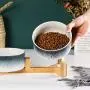 LIONWEI LIONWELI Ceramic Cat Dog Bowl Dish with Wood Stand No Spill Pet Food Water Feeder for Big Cats and Small/Medium Dogs LIONWEI LIONWELI Ceramic Cat Dog Bowl Dish with Wood Stand No Spill Pet Food Water Feeder for Big Cats and Small/Medium Dogs