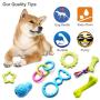 SZKOKUHO 17 Packs Durable Pet Puppy Dog Chew Toys Set Puppy Teething Ball Toys Puppy Rope Dog Tug Toy Safety Design