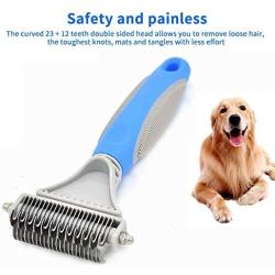 FURINKAZAN Pets Dematting Comb - 2 Sided Dematting Tool for Dogs and Cats,Safe Grooming- Comb Out Mats & Tangles Easily