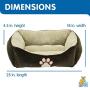 Cozy Pet Embroidered Paw Print Textured Lounger Pet Bed for Dogs