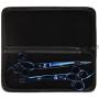ShearsDirect Japanese 440 Stainless Steel Grooming Shear, 8.5-Inch, Straight and Curved Blue Titanium