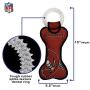 Pets First NFL Tampa Bay Buccaneers Football Dental Tough Dog TUG Bone Toy with Built-in Squeaker Attached to a Safe Rubber Teething Toothbrush PET Toy, Team Color, 14 x 5 (TBB-3310)