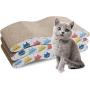 Pet Prime 3PCS Cat Scratcher Cardboard Board 3 Pack Cat Recycle Corrugated Scratching Pad Cat Scratching Lounge Sofa Bed Wave Shape Cat Scratch Pad with Catnip
