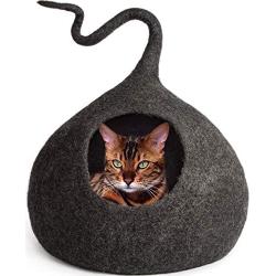 MEOWFIA Premium Cat Bed Cave (Large) - Eco Friendly 100% Merino Wool Beds for Cats and Kittens