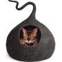 MEOWFIA Premium Cat Bed Cave (Large) - Eco Friendly 100% Merino Wool Beds for Cats and Kittens