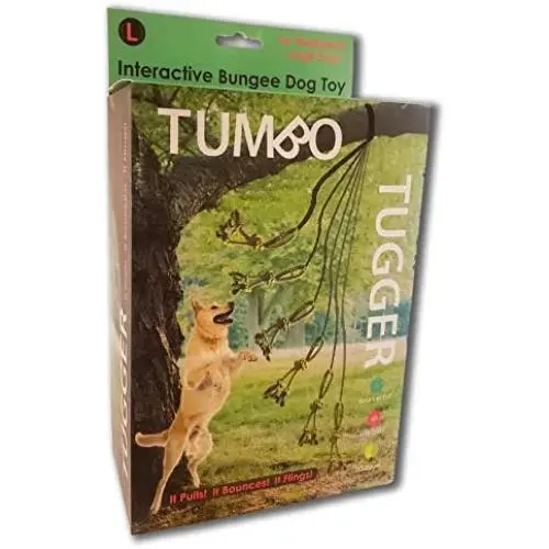 Tumbo Tugger Exercise Dog Toy - (Hanging Bungee Rope tug Toy) ENTERTAINS Your Dogs w/Energetic, Interactive Solo Play tug or war Action Tumbo Tugger Exercise Dog Toy - (Hanging Bungee Rope tug Toy) ENTERTAINS Your Dogs w/Energetic, Interactive Solo Play tug or war Action