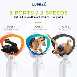 ILUMIZE Dog Nail Grinder Clipper for Small, Medium, or Large-Sized Dogs and Cats - Painless Paw Grooming and Smoothing - Whisper Quiet Technology Motor with 2 Speed Modes - Dual Led Light