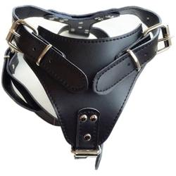 LXLP Pet Vest Harnesses，Silver Rivets Studded Genuine Leather Dog Harnesses for Large Dogs