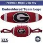 Pets First NCAA Georgia Bulldogs Football Dog Toy, Tough Quality Nylon Materials, Strong Pull Ropes, Inner Squeaker, Collegiate Team Color Pets First NCAA Georgia Bulldogs Football Dog Toy, Tough Quality Nylon Materials, Strong Pull Ropes, Inner Squeaker, Collegiate Team Color