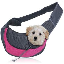 Zone Tech Pet Sling Bag Carrier - Premium Quality Adjustable Breathable Safe Stylish Travelling Pet Hands-Free Sling Bag Perfect for Small Dogs and Cats