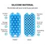 Aufew Dog Grooming Deshedding Brush, Pet Bathing Shampoo Brush for Dogs and Cats, Double Sided Silicone Hair Shedding Brushes for Pets with Short or Long Hair (Blue)