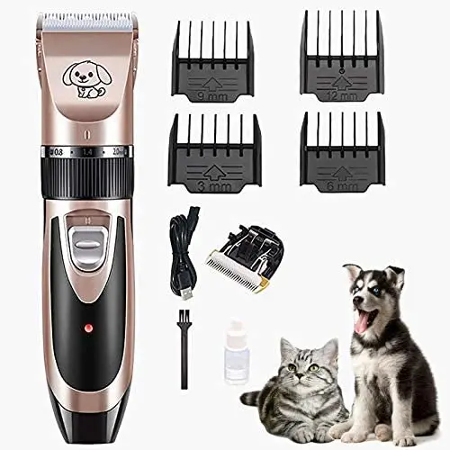 KaKaSure Dog Clippers Noiseless Pet Grooming Clipper, USB Rechargeable Cordless Dog Grooming Kit, Electric Pets Hair Trimmers for Dogs Cats and Other Pets(Rose Gold) KaKaSure Dog Clippers Noiseless Pet Grooming Clipper, USB Rechargeable Cordless Dog Grooming Kit, Electric Pets Hair Trimmers for Dogs Cats and Other Pets(Rose Gold)