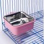 Luck Dawn Cat Crate Bowl, Stainless Steel Removable Cage Hanging Bowls with Bolt Holder for Dog Puppy