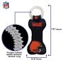 Pets First NFL Cleveland Browns Football Dental Tough Dog TUG Bone Toy with Built-in Squeaker Attached to a Safe Rubber Teething Toothbrush PET Toy, Team Color, 14 x 5 (CLE-3310)