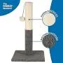 PAWBEE Cat Scratching Post - 20” Kitty Scratch Pole with Natural Sisal Rope and Hanging Ball Toy - Carpet Covered Heavy Anti-tip Base - Sturdy Scratcher Pole Tower for Small Cats and Kittens