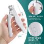 Pureworthy Dog Cat Nail Clippers led Light Pet Scissors Hidden File Collector to Avoid Over Cutting with Sharp Blades USB Charging