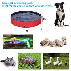 OSCREE Dog Pools for Large Dogs 63 Inch Foldable Dog Pool Portable pet Swimming Pool for Large Dogs