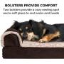 Furhaven Pet Dog Bed - Cooling Gel Memory Foam Faux Fleece and Chenille Soft Woven Traditional Sofa-Style Living Room Couch Pet Bed with Removable Cover for Dogs and Cats