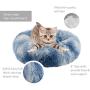 Dog Beds, Donut Fluffy Dense Plush Pet Calming Round Bed Deep Cuddler Cat Dog Puppy Sleeping Cushion Pet Beds with Non-Slip Bottom (M(23.6x23.6), Tie-dye Royal Blue)