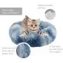 Dog Beds, Donut Fluffy Dense Plush Pet Calming Round Bed Deep Cuddler Cat Dog Puppy Sleeping Cushion Pet Beds with Non-Slip Bottom (M(23.6x23.6), Tie-dye Royal Blue)