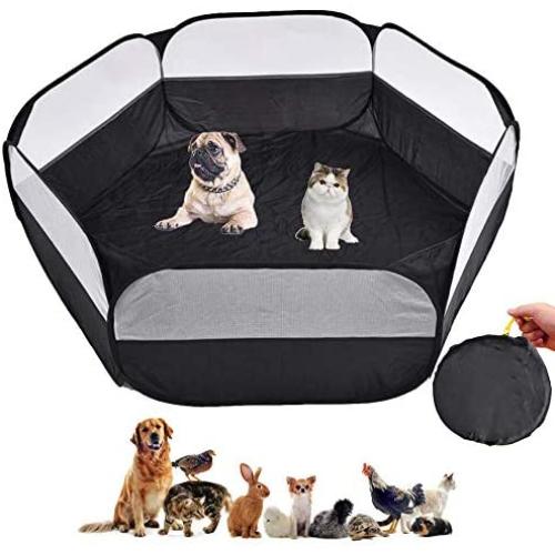 CJWDZ Small Animal Cage, Pet Playpen, Play Tent, Indoor/Outdoor Bedding Fence, Portable Pen for Hamster, Guinea Pig, Rabbit/Bunny, Ferret, Rat, Cat, Chinchilla, Bearded Dragon,Squirrel,Hedgehog