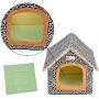 YYDS Outdoor Pet House, Winter Warm Cat House Waterproof, Leopard Print Stray Kitty House Thickened Weatherproof Pet Shelter for Cat Dog