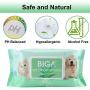 Deodorizing Hypoallergenic Pet Wipes with Fragrance Free Natural Organic for Cleaning Face Butt Eyes Ears Paws Teeth 100ct per Pack