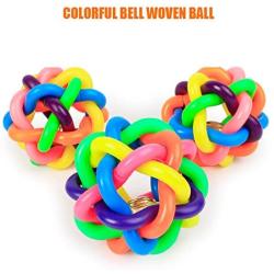 Funishi Colorful Woven Ball Intellectual Pet Toy Chew Balls with Bells Pets Accessories