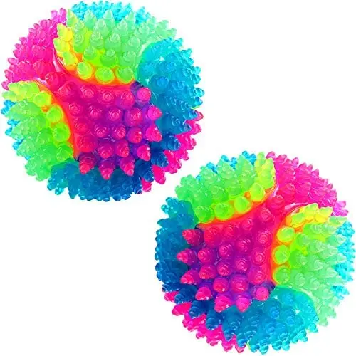 Sumind 2 Pieces Light Up Spiky Dog Balls Glowing Pet Spiny Ball LED Flashing Elastic Pet Ball Molar Ball Interactive Pet Toys for Cats Dogs Chewing Chasing, 2.2 Inch Sumind 2 Pieces Light Up Spiky Dog Balls Glowing Pet Spiny Ball LED Flashing Elastic Pet Ball Molar Ball Interactive Pet Toys for Cats Dogs Chewing Chasing, 2.2 Inch