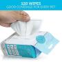 Pet Grooming Wipes for Dogs & Cats (Pack of 120) Fragrance-Free, Cleans, Deodorizes & Hypo-Allergenic
