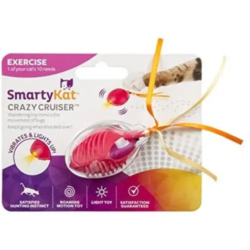 SmartyKat, Crazy Cruiser, Electronic Motion Cat Toy, Interactive Rumble Bug, Vibrates, Lights Up, Batteries Included SmartyKat, Crazy Cruiser, Electronic Motion Cat Toy, Interactive Rumble Bug, Vibrates, Lights Up, Batteries Included